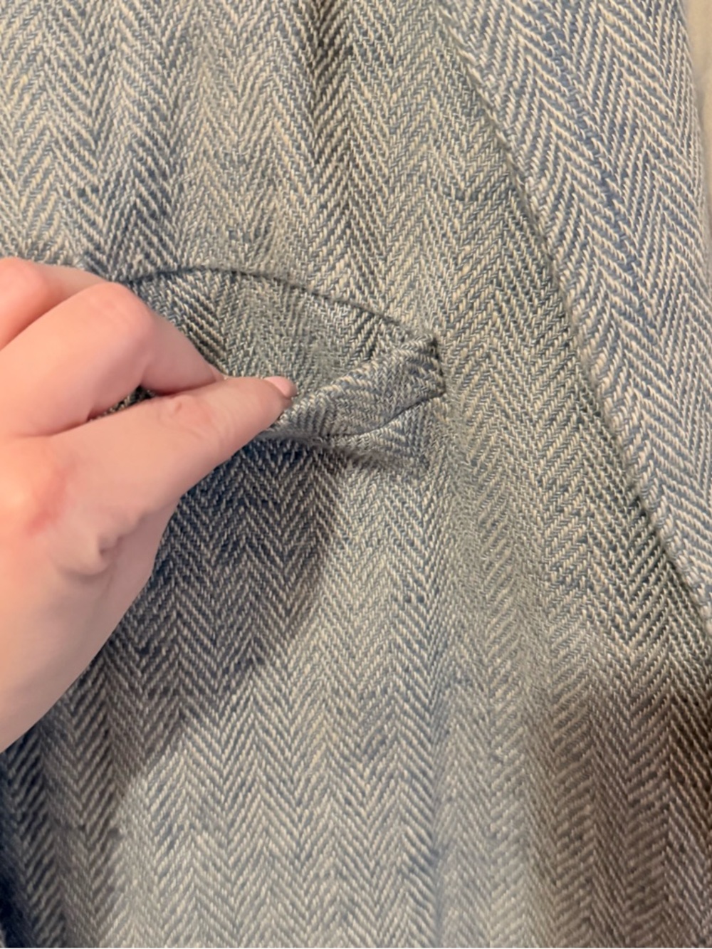 Isabel Marant Light Gray-blue Herringbone Single-Button Blazer - Picture 4 of 5
